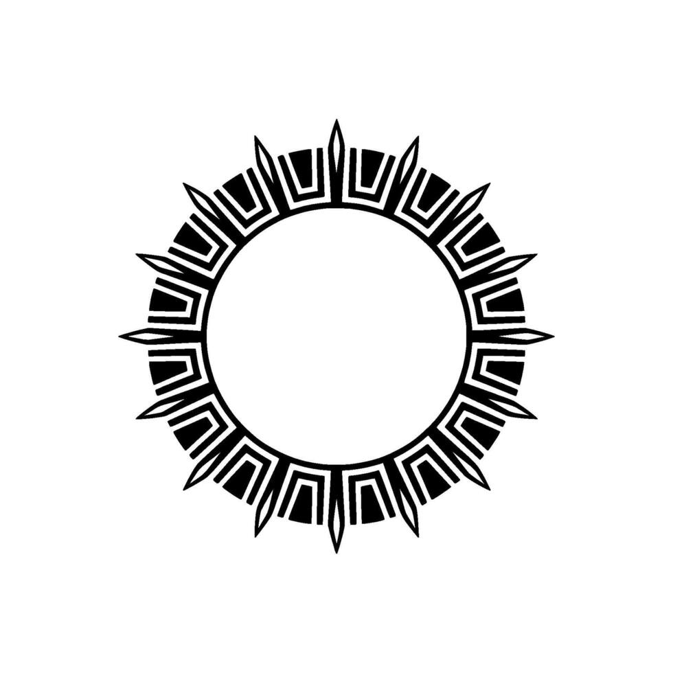 Geometric Sunburst Frame, Minimalist, Circle vector
