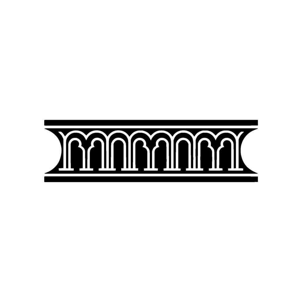 Stylized Corinthian Column Border, Minimalist vector