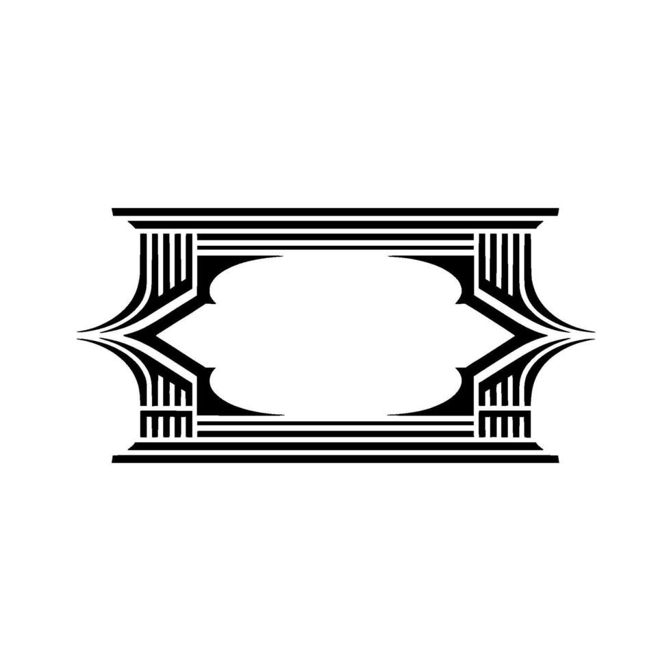 Geometric Deco Frame, Minimalist , Elegant Outline, Placeholder vector