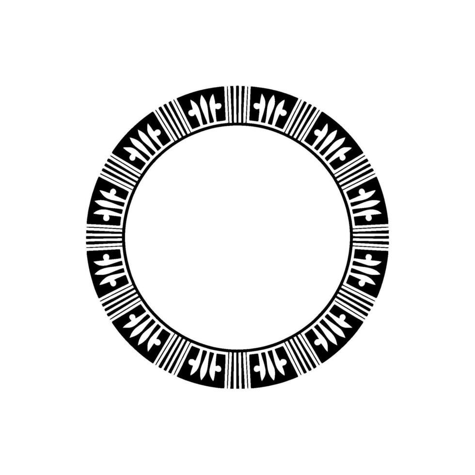Geometric Circle Frame, Stylized Ornamentation, Minimalist - Abstract vector