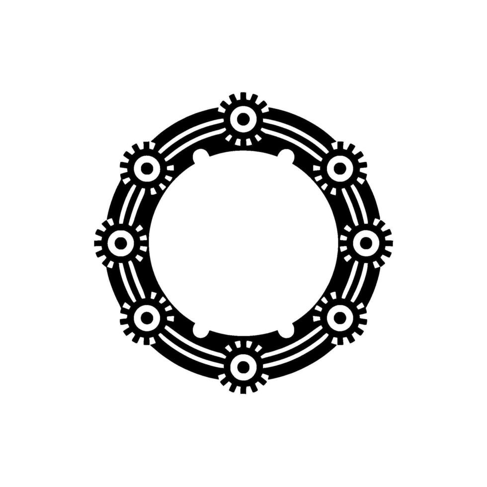Geometric Circle Motif, Retro Tech, Circular Frame, Minimalist vector