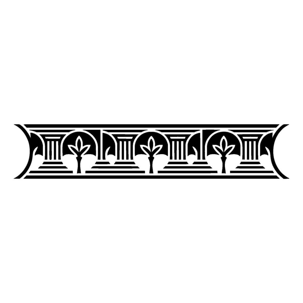 Art Deco Botanical Border, Elegant Element - Floral vector