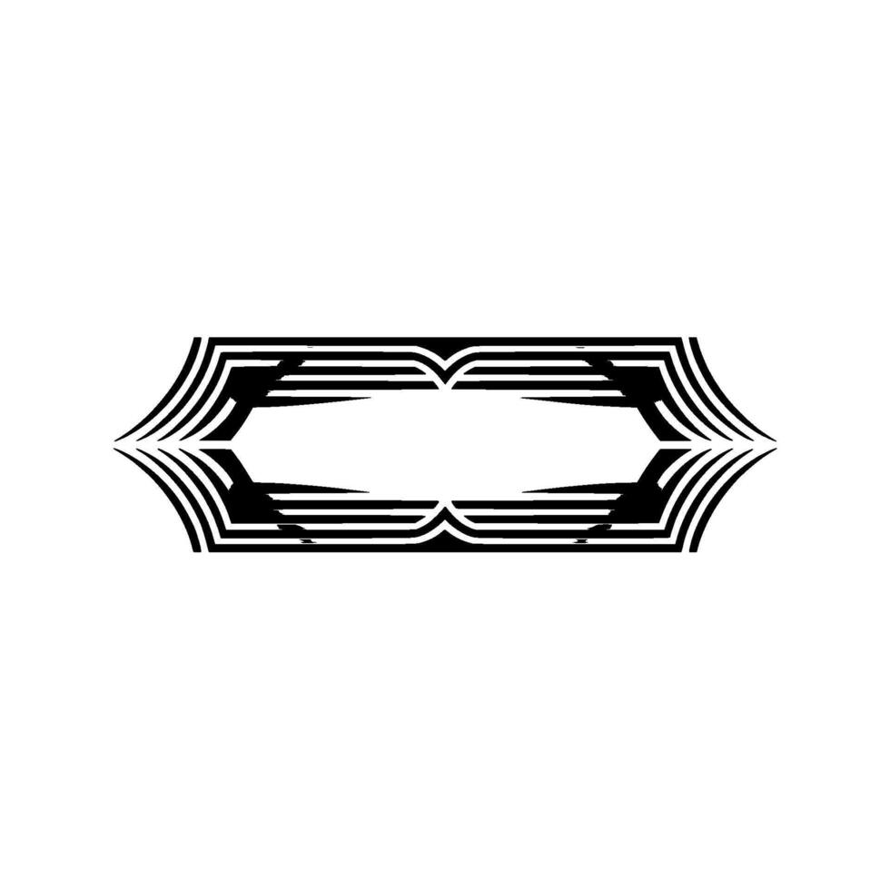 Geometric Deco Frame, Gradient Lines, Minimalist vector