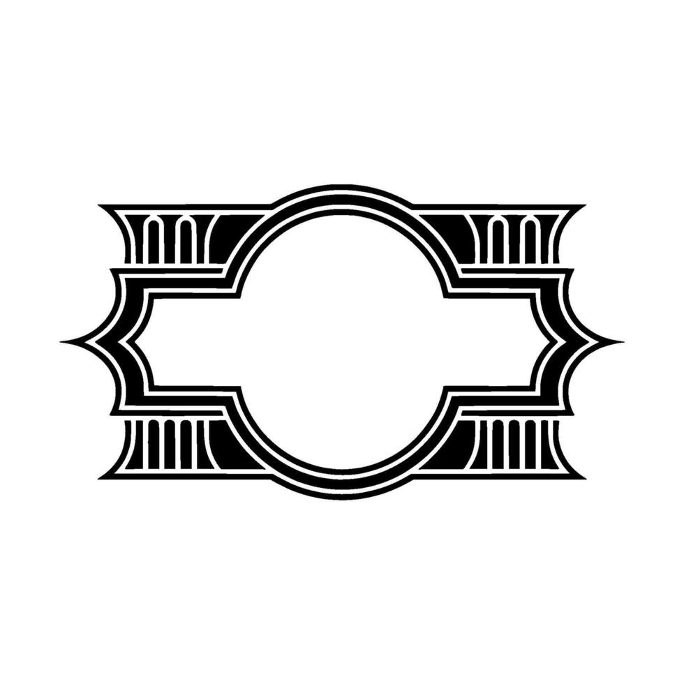 Art Deco Circle Frame, Elegant , Minimalist Style vector