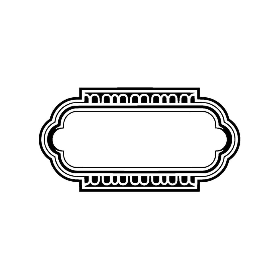 Art Deco Frame, Elegant Border, Vintage , Minimalist Ornamentation, Monochrome vector