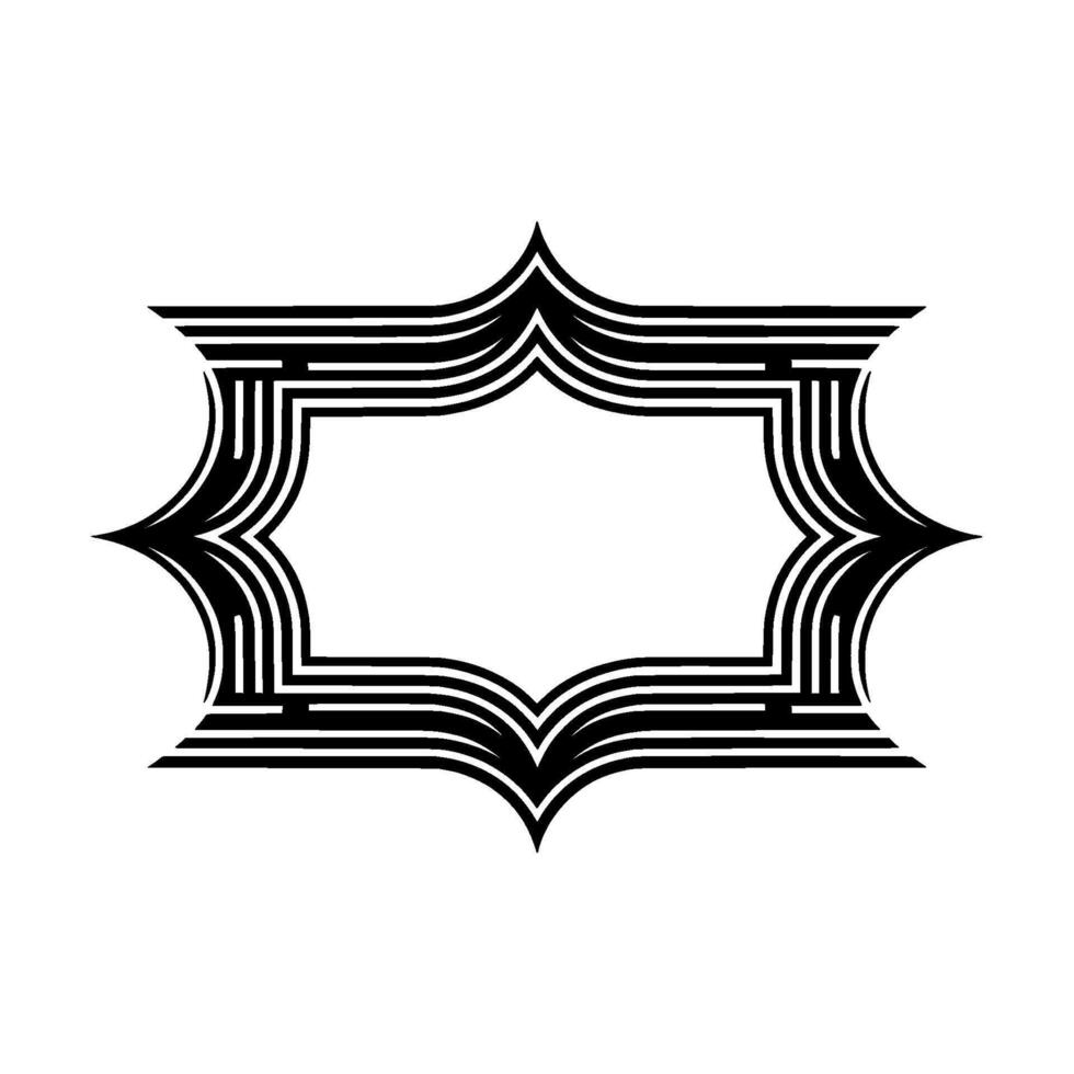 Geometric Deco Frame, Minimalist , Elegant Outline - Border vector