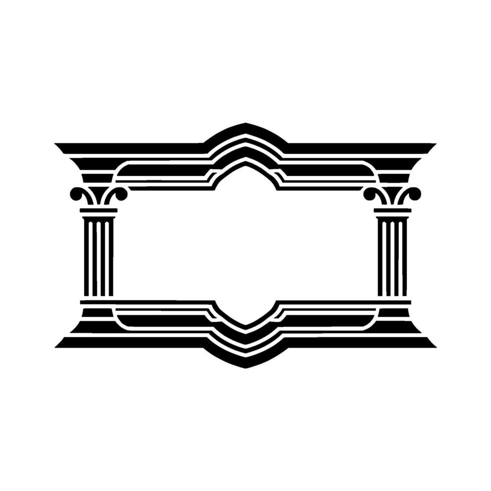 Art Deco Frame, Classical Ornamentation, Elegant Border vector