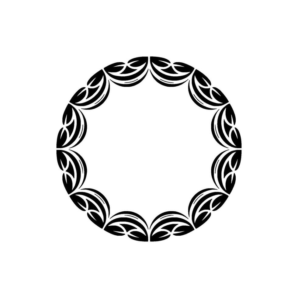 Elegant Black Floral Border, Minimalist, Ornamental vector