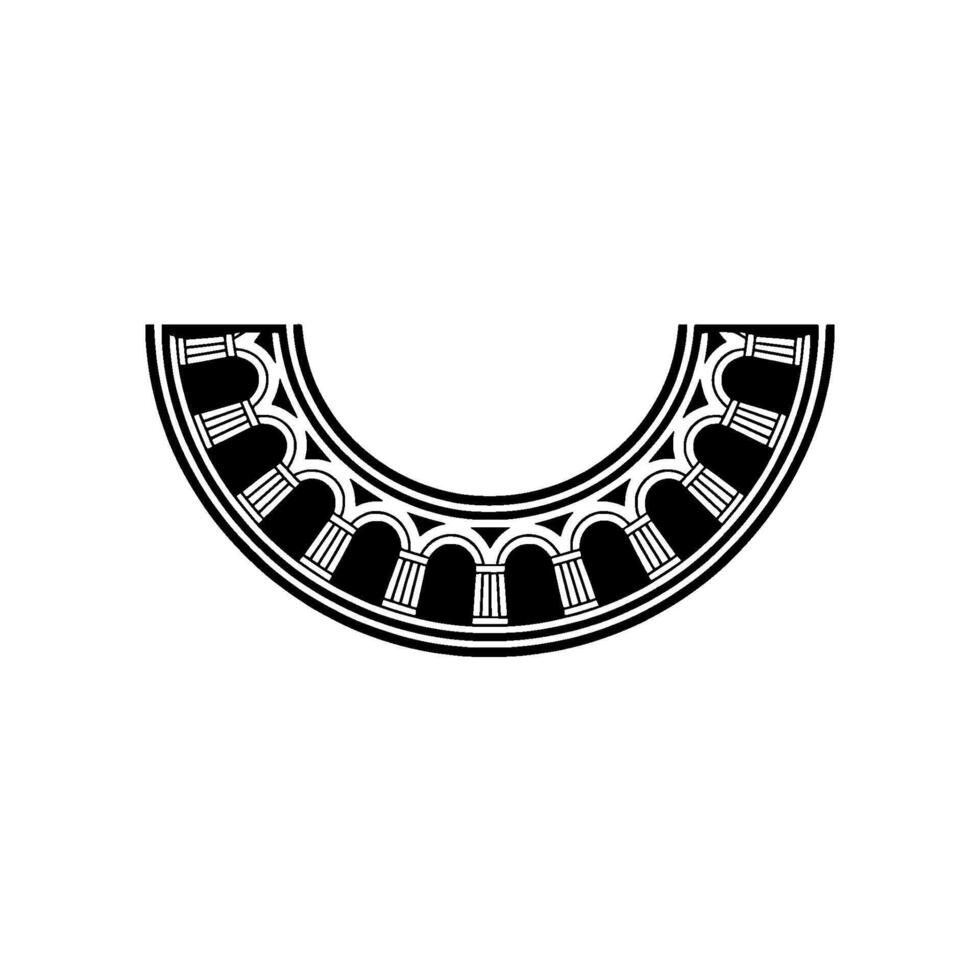 Architectural Halo Minimalist Roman Arch Motif vector