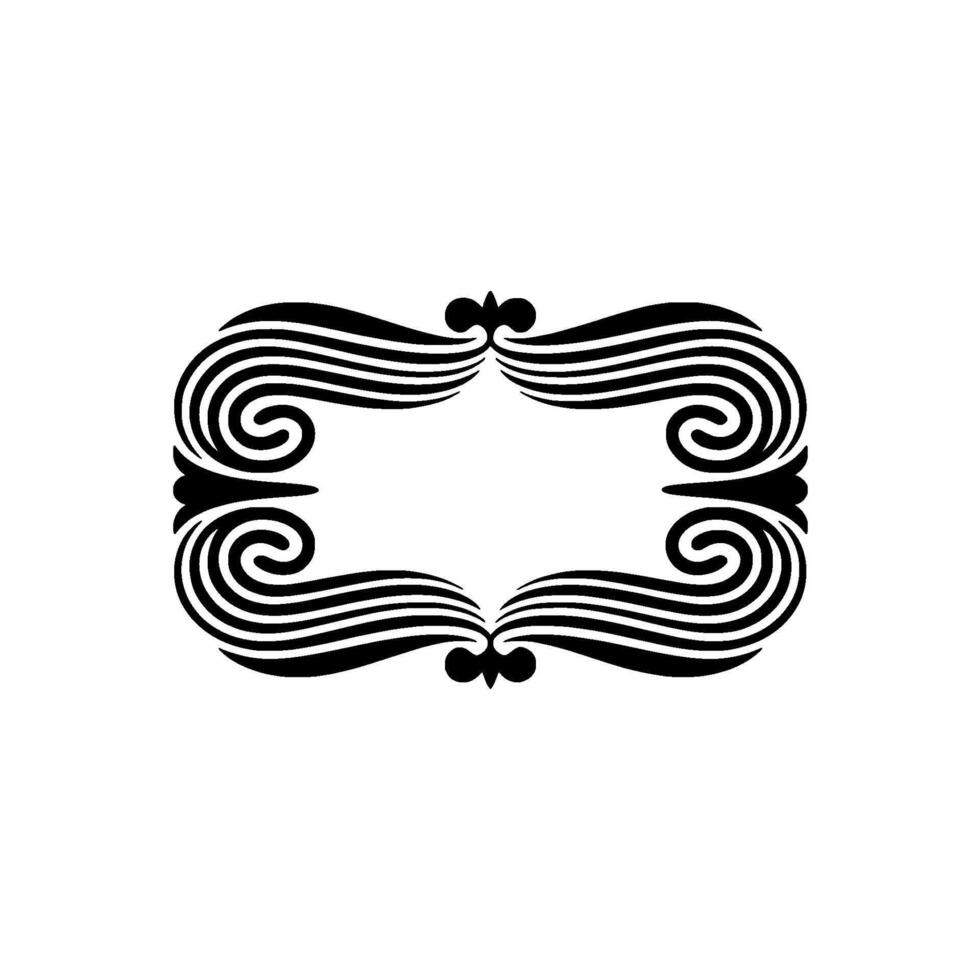 Elegant Black Swirl Frame, Vintage Element vector