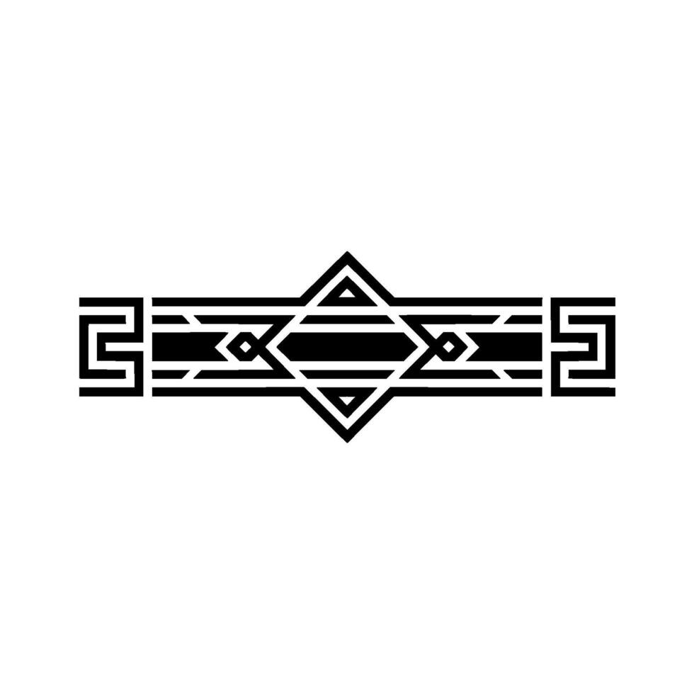 Art Deco Geometric Ornament, Black White Elegance - Symmetry vector