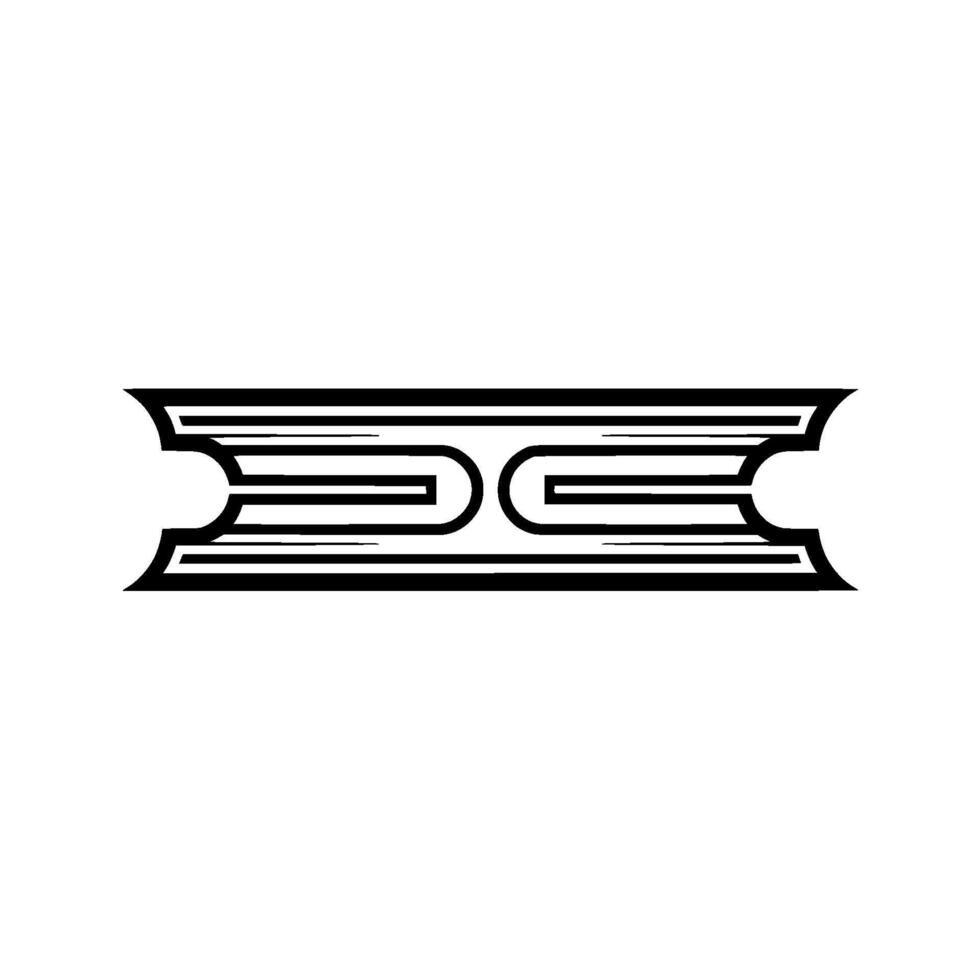 Geometric Deco Emblem, Minimalist, Lineart vector