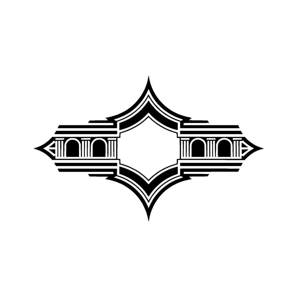 Art Deco Diamond Ornament, Geometric vector