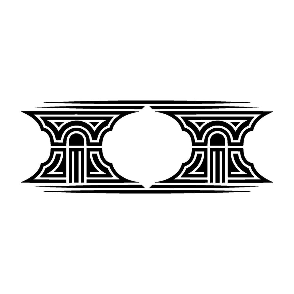Geometric Tribal Pillars, Stylized Black White vector
