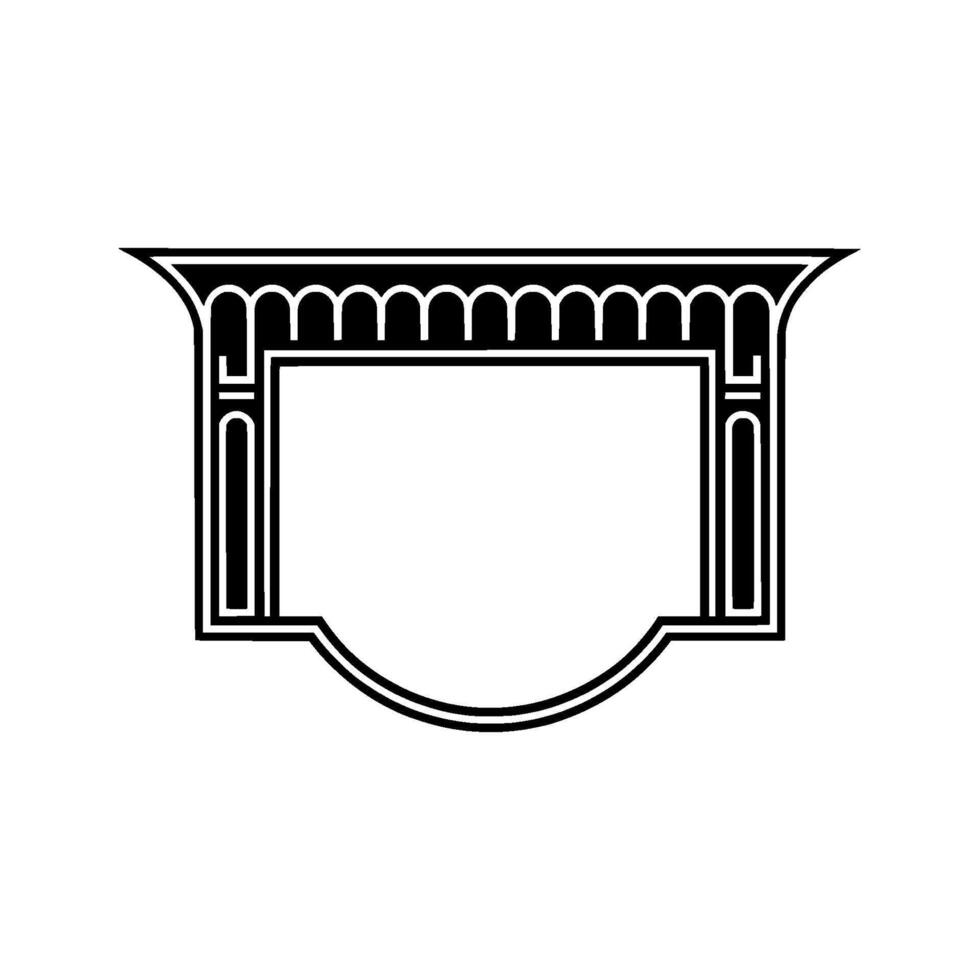 Art Deco Shield Emblem, Elegant Border vector