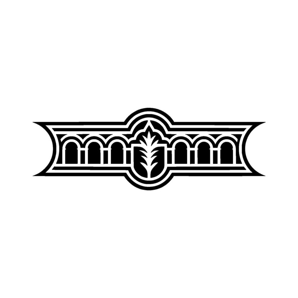 Ornate Botanical Emblem, Vintage Style vector