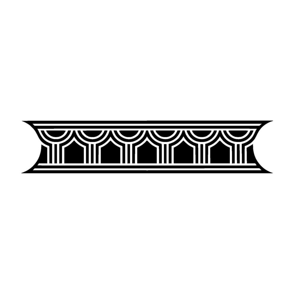 Art Deco Architectural Ornament, Geometric Border, Line art vector