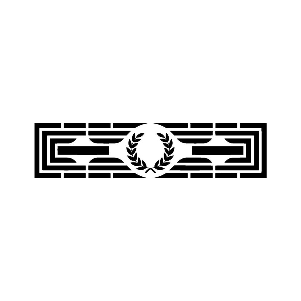Geometric Emblem, Vintage Style, Circular Laurel Detail vector