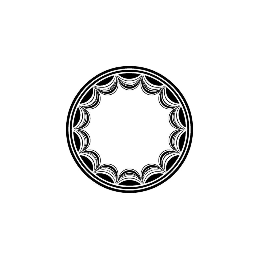 Abstract Circular Ornament, Minimalist , Elegant Emblem vector
