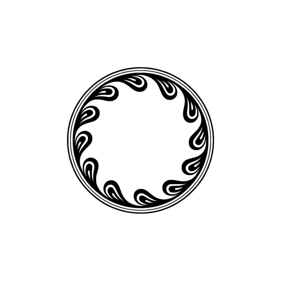 Intricate Circular Ornament, Stylized Black vector
