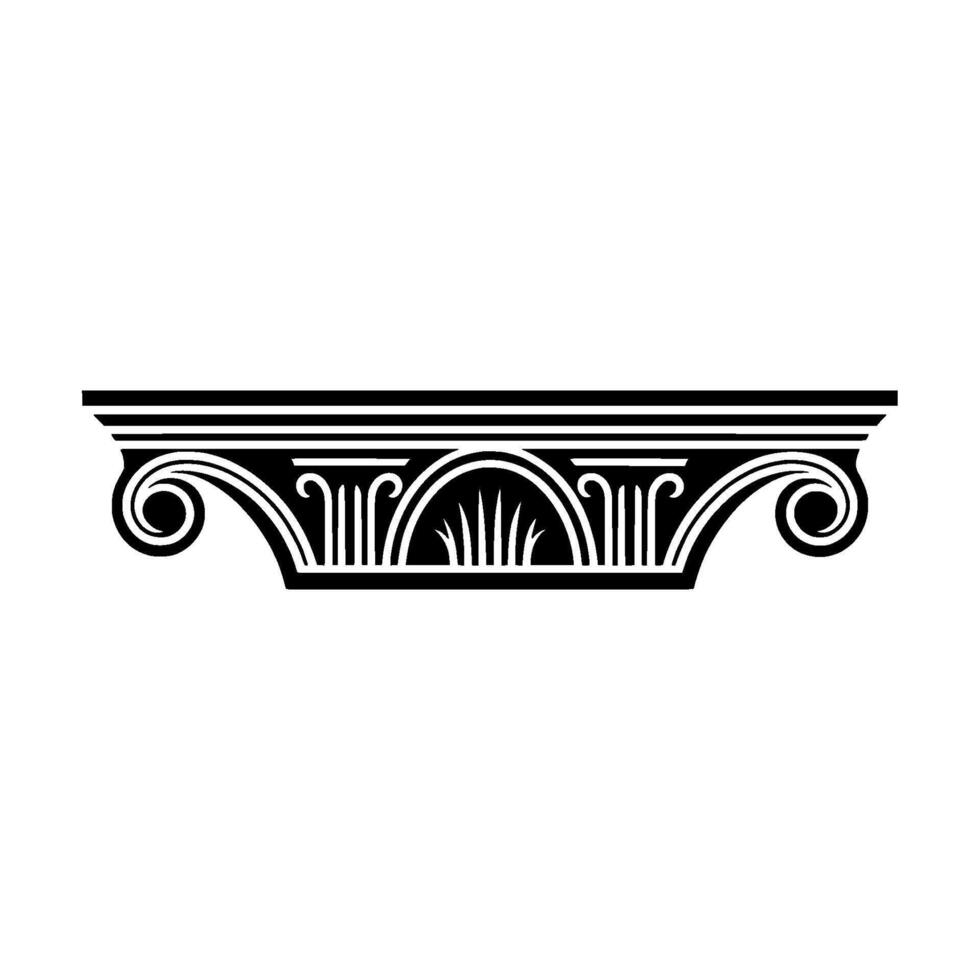 Classical Column Capital, Elegant Ornamentation, Detailed vector