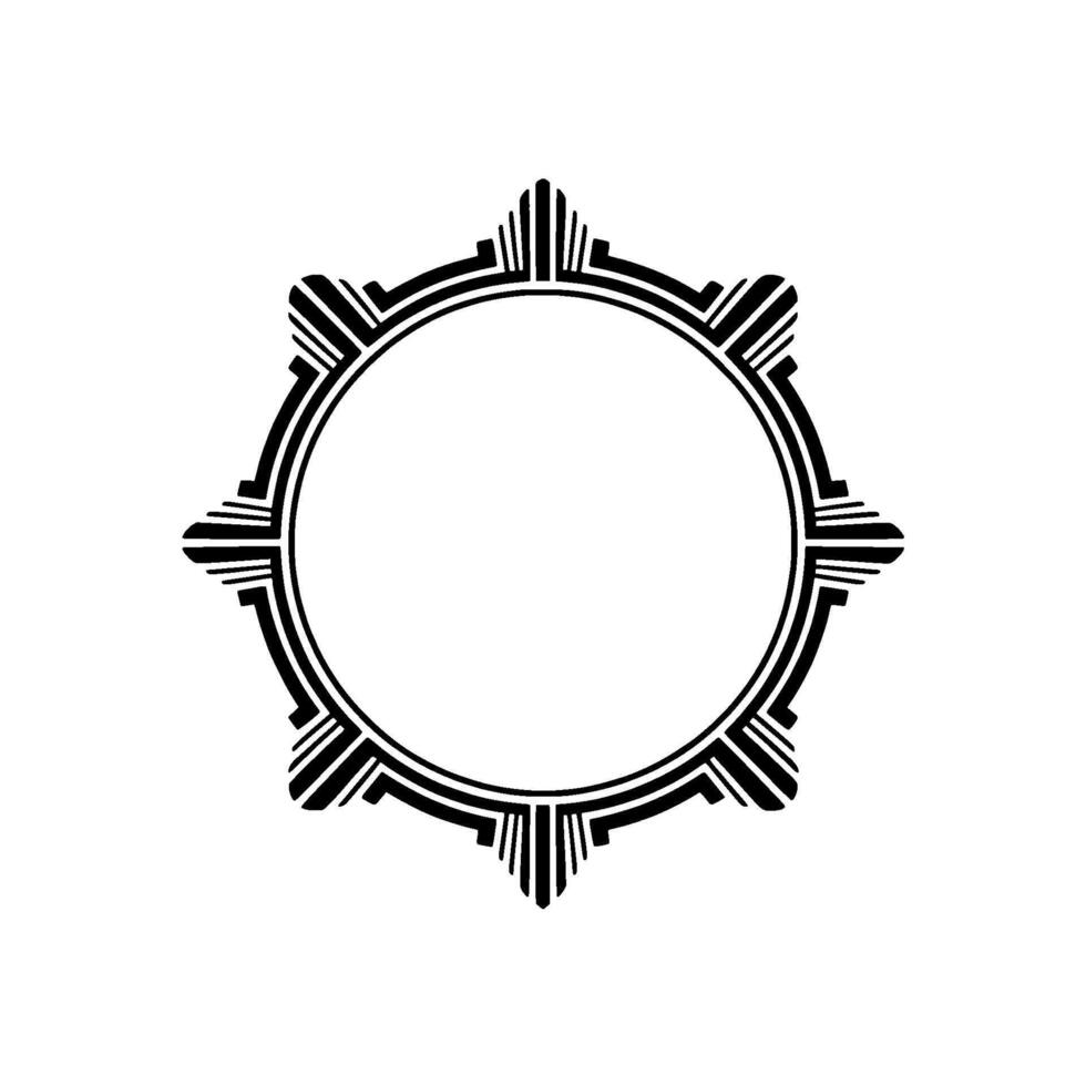 Art Deco Circle Frame, Geometric Elegance vector