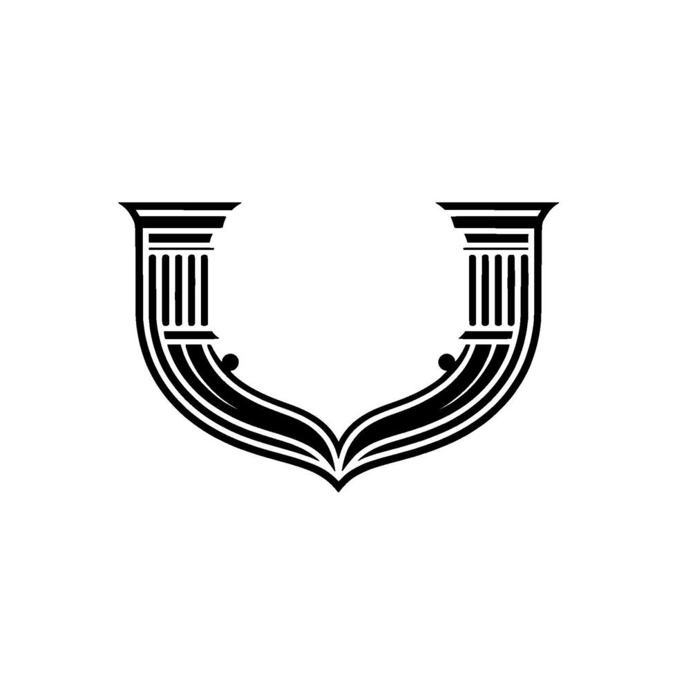 Elegant U-Shape Emblem, Classical , Vintage Style vector