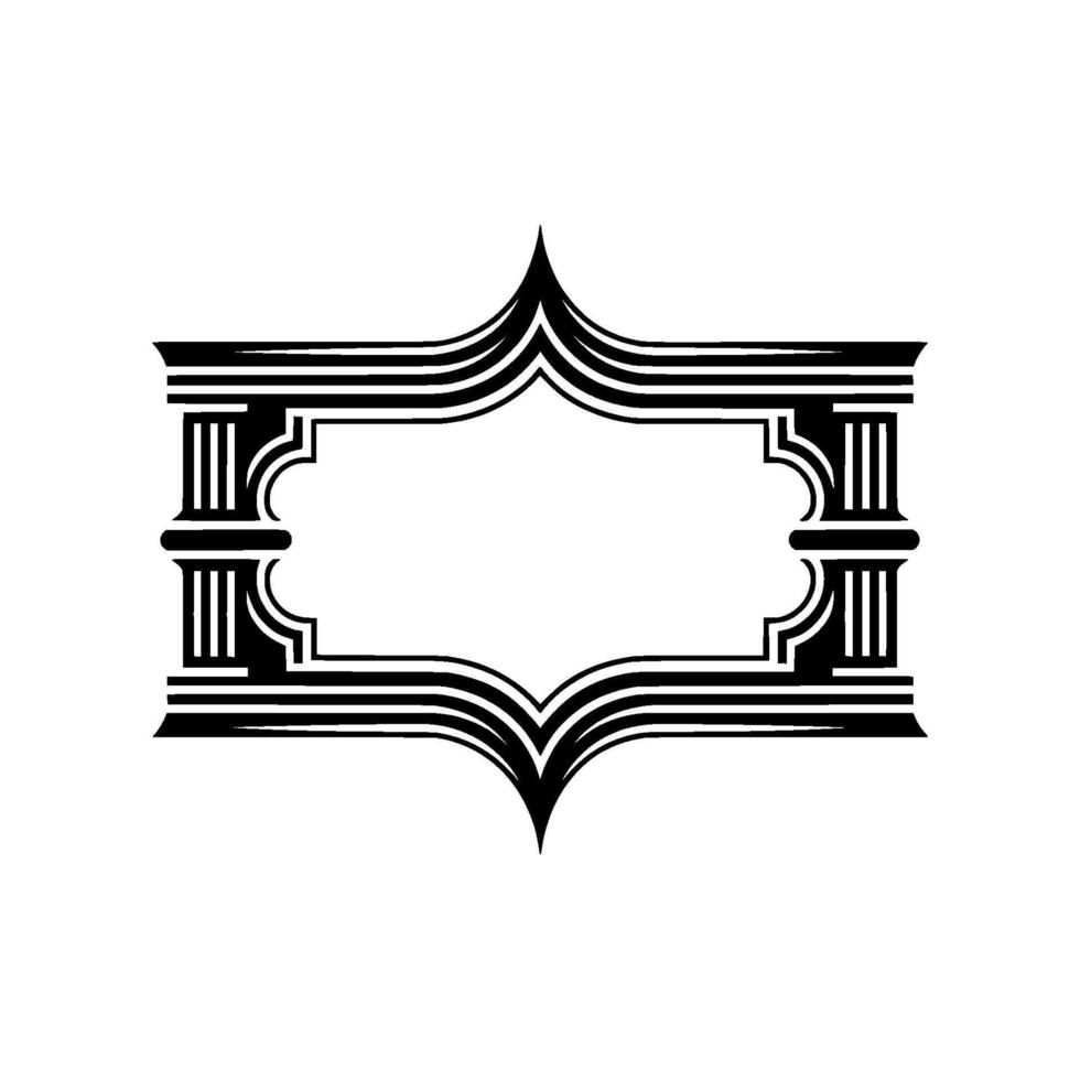 Art Deco Frame, Geometric Elegance, Vintage - Stylized vector