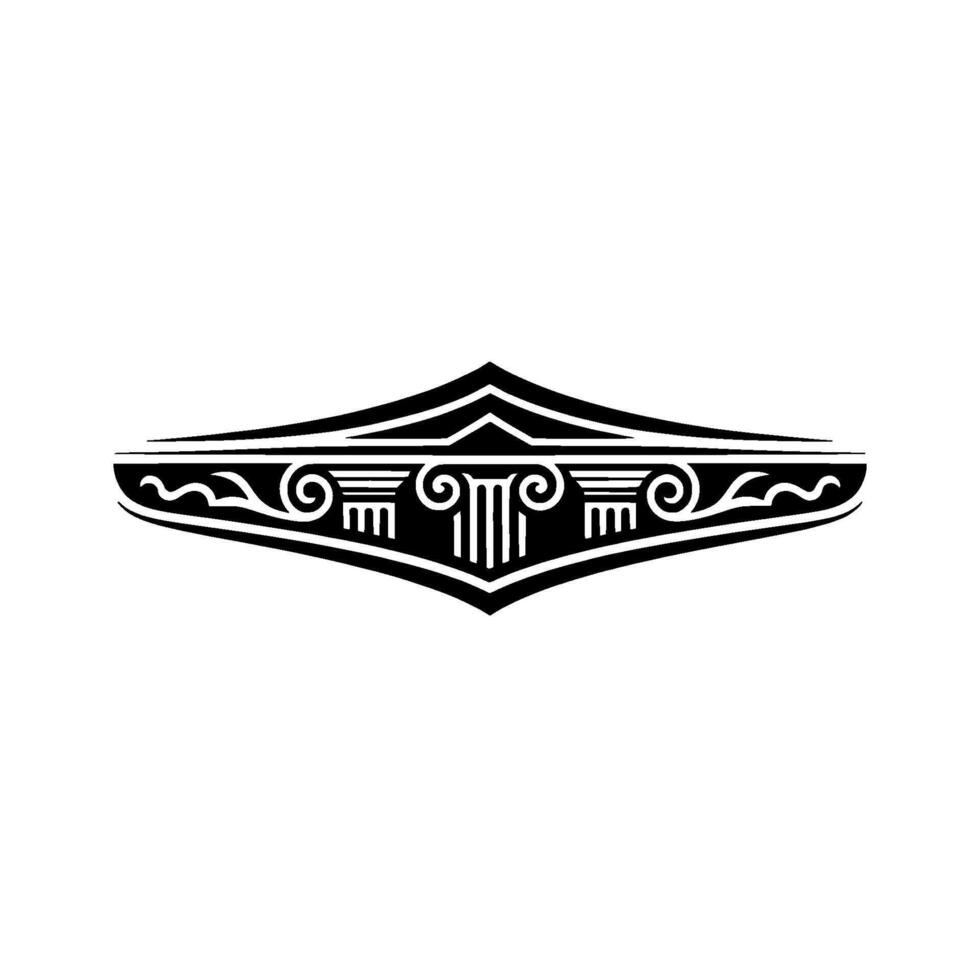 Art Deco Emblem, Classical Detail, Elegant Border vector