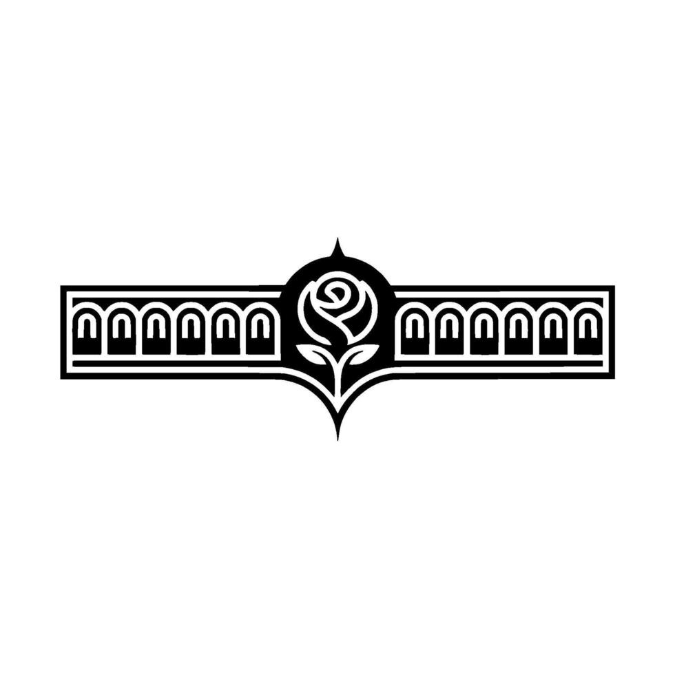 Elegant Rose Emblem, Vintage Style, Minimalist vector