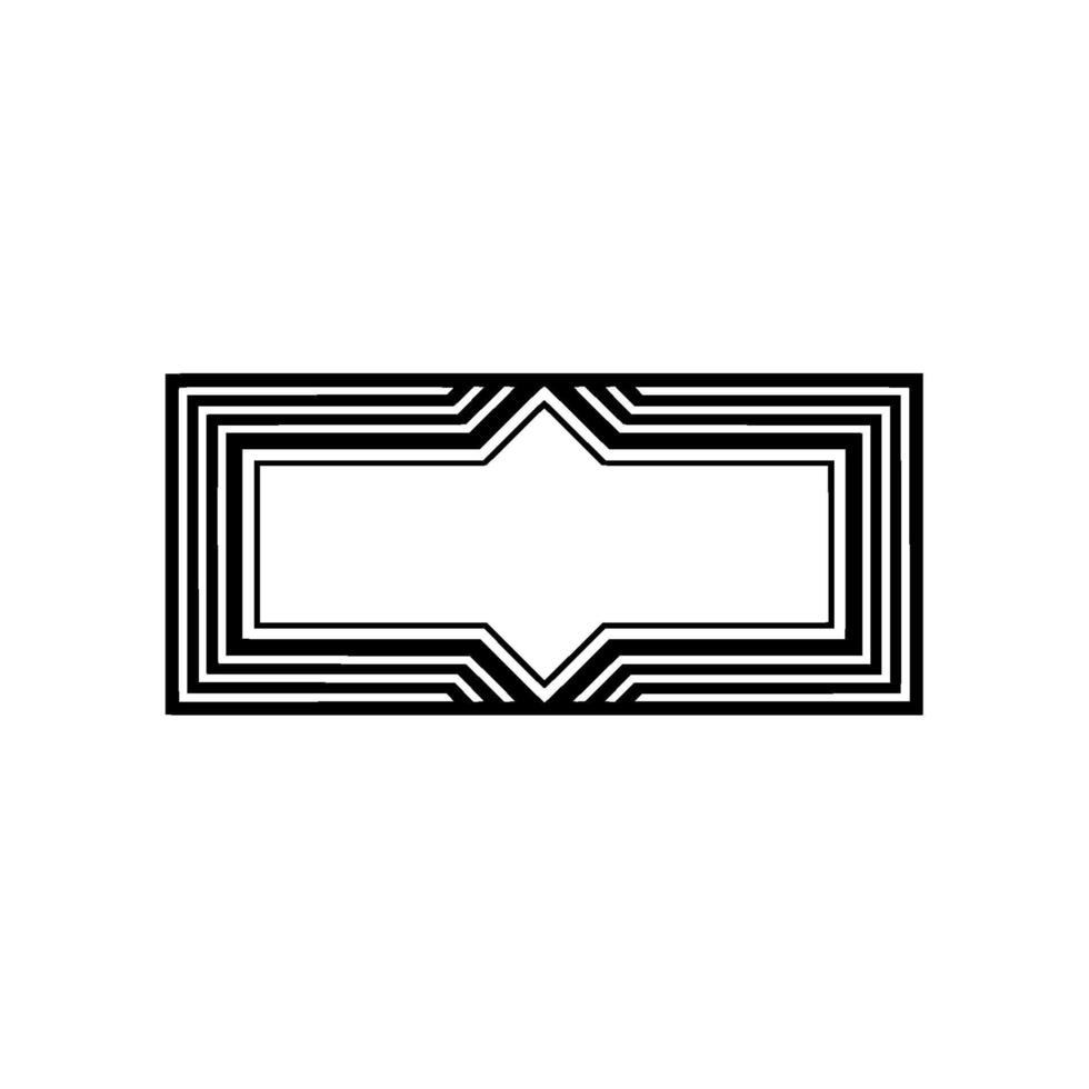 Geometric Deco Frame, Minimalist, alternate version 4 vector