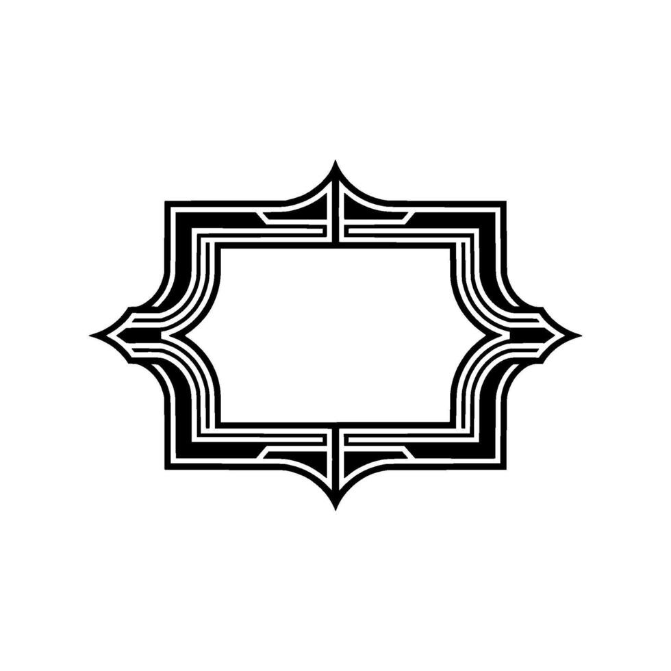 Geometric Deco Frame, Elegant Outline, Minimalist - Illustration vector