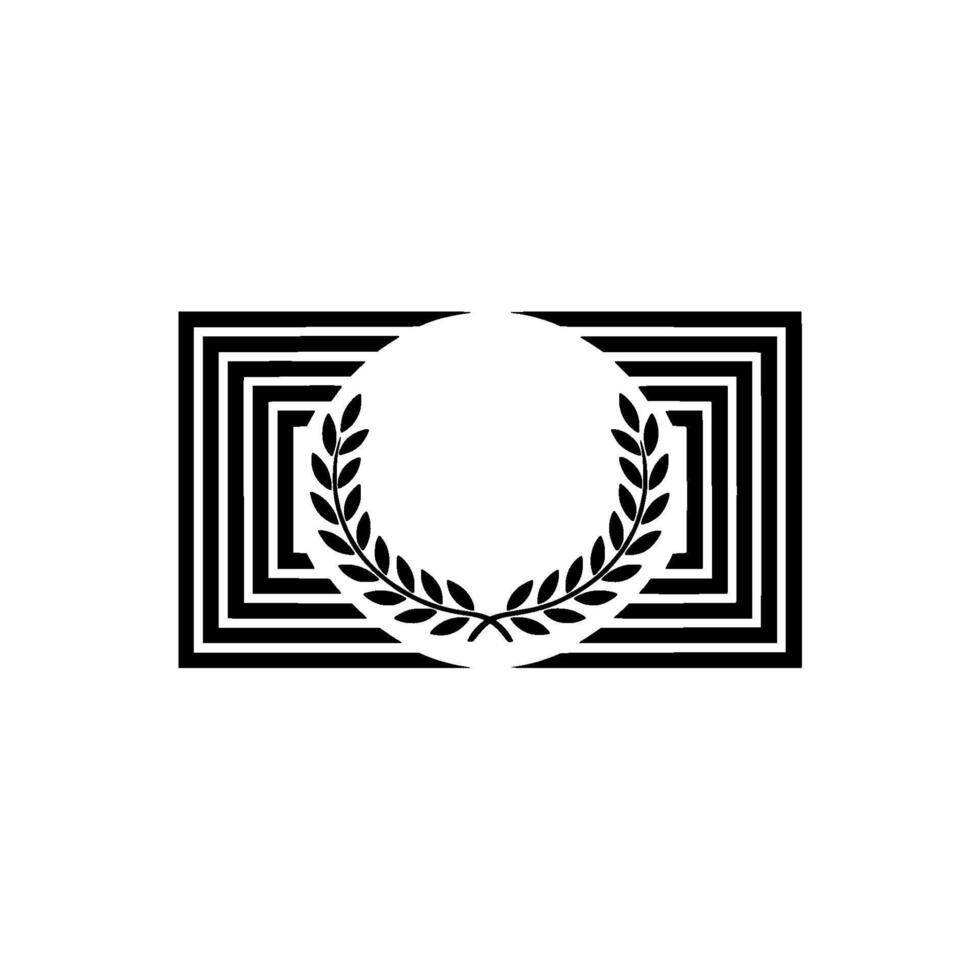 Geometric Laurel Emblem, Minimalist, Modern vector