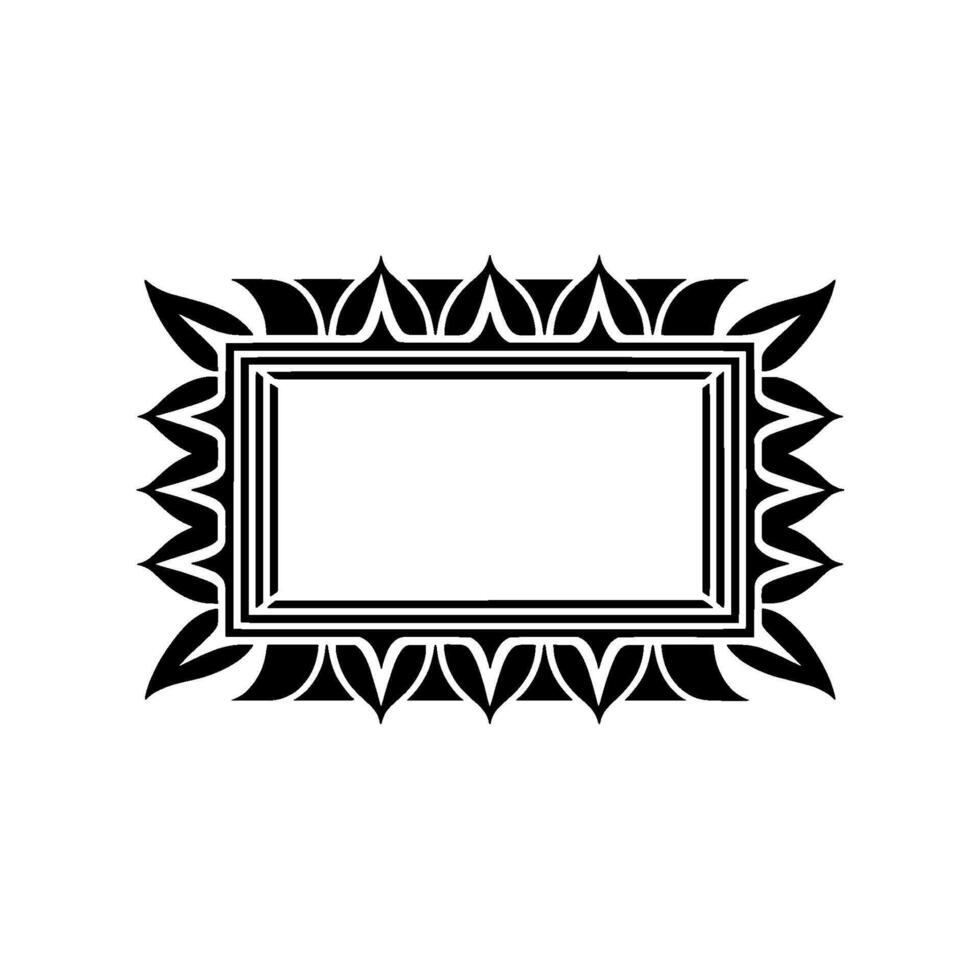 Elegant Black Frame, Tribal Ornamentation, Minimalist vector