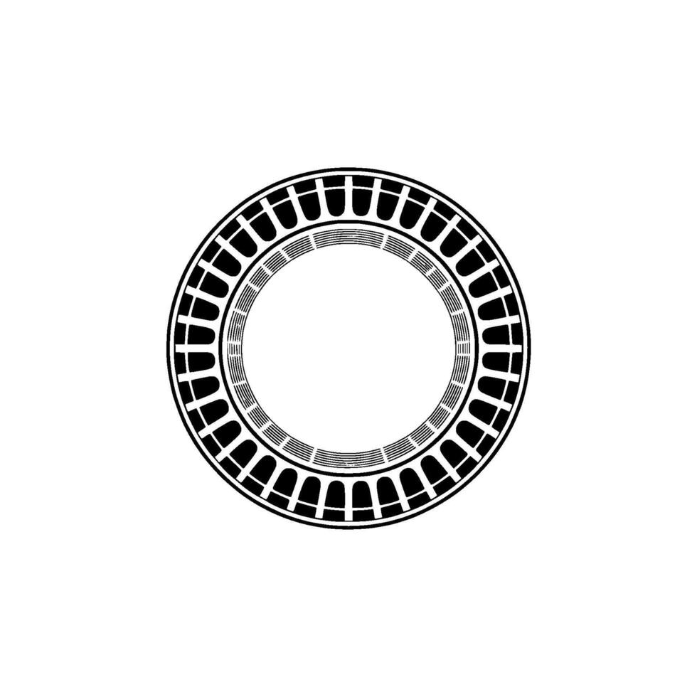 Minimalist Circular Emblem, Geometric , Modern, Flat vector