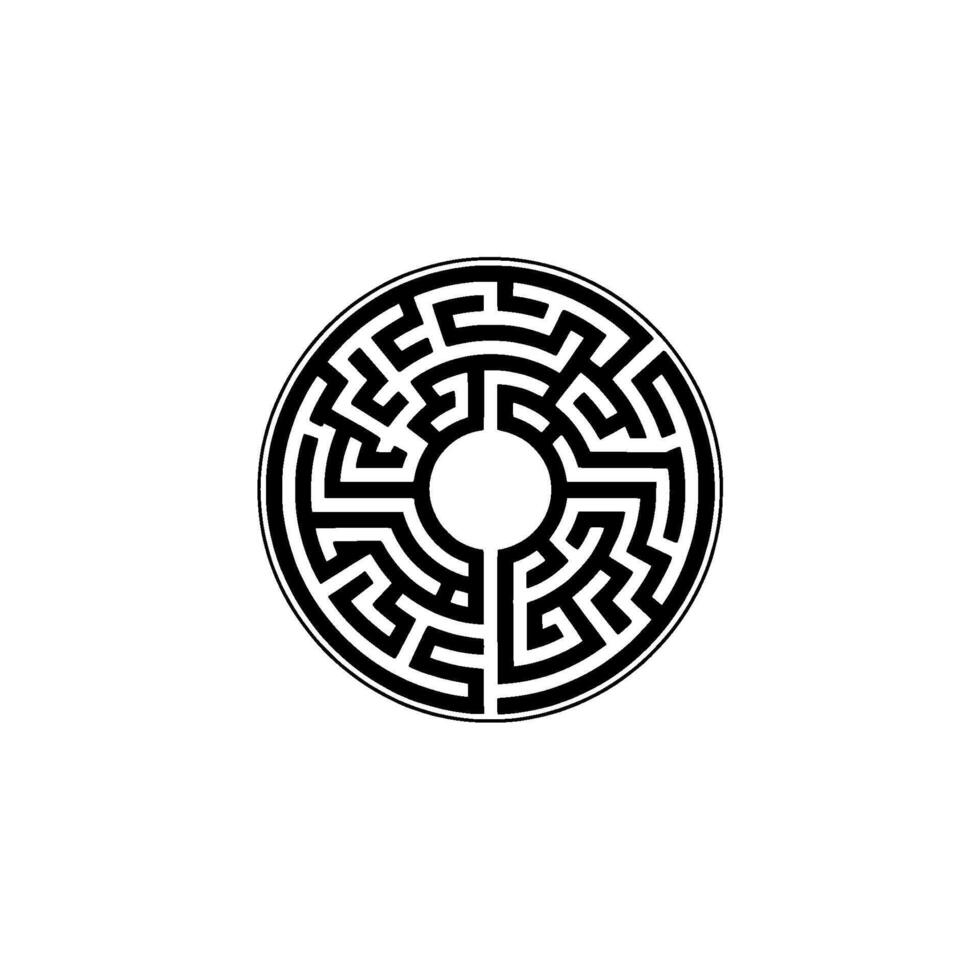 Intricate Circular Maze, Minimalist vector