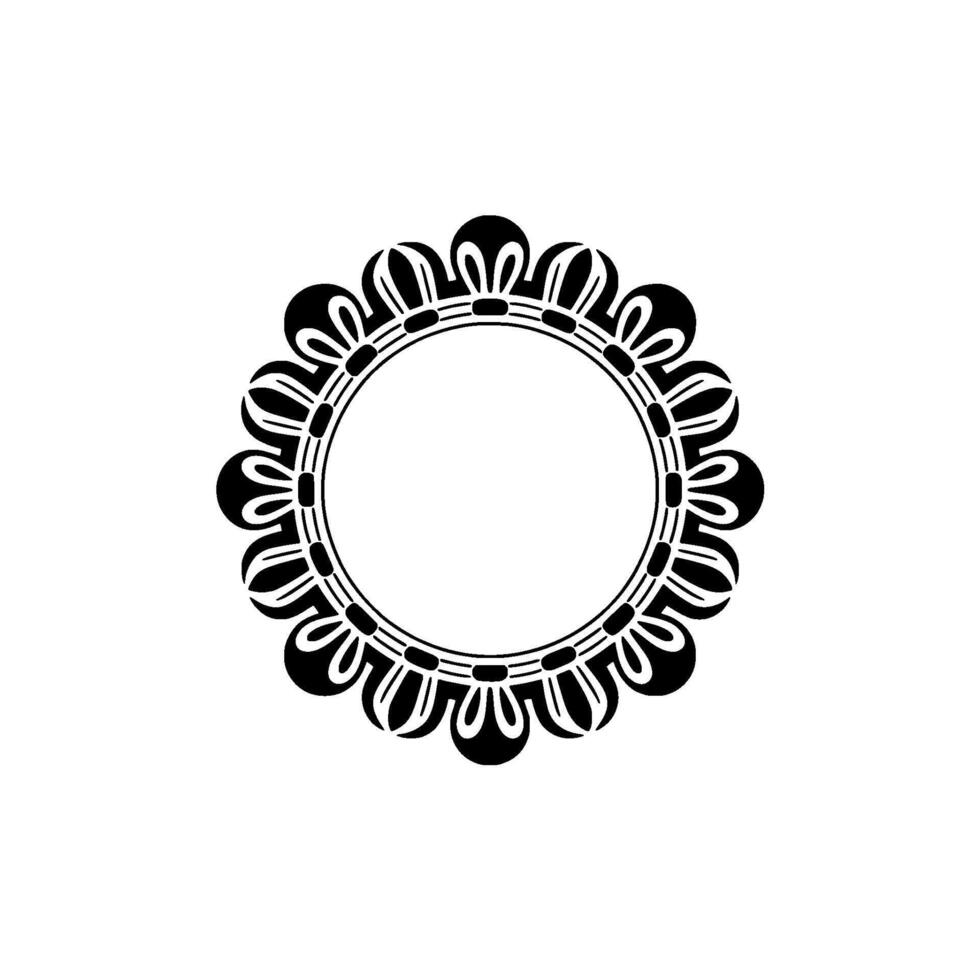 Intricate Floral Border, Minimalist , Circular Motif vector