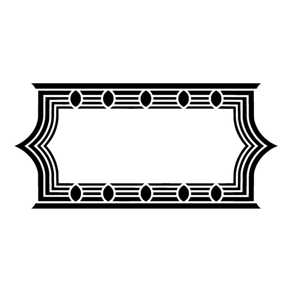 Art Deco Frame, Geometric Ornament, Elegant Border, Linear vector