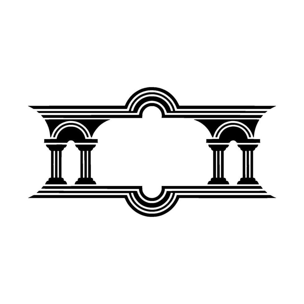 Geometric Temple Frame, Minimalist, Arch vector