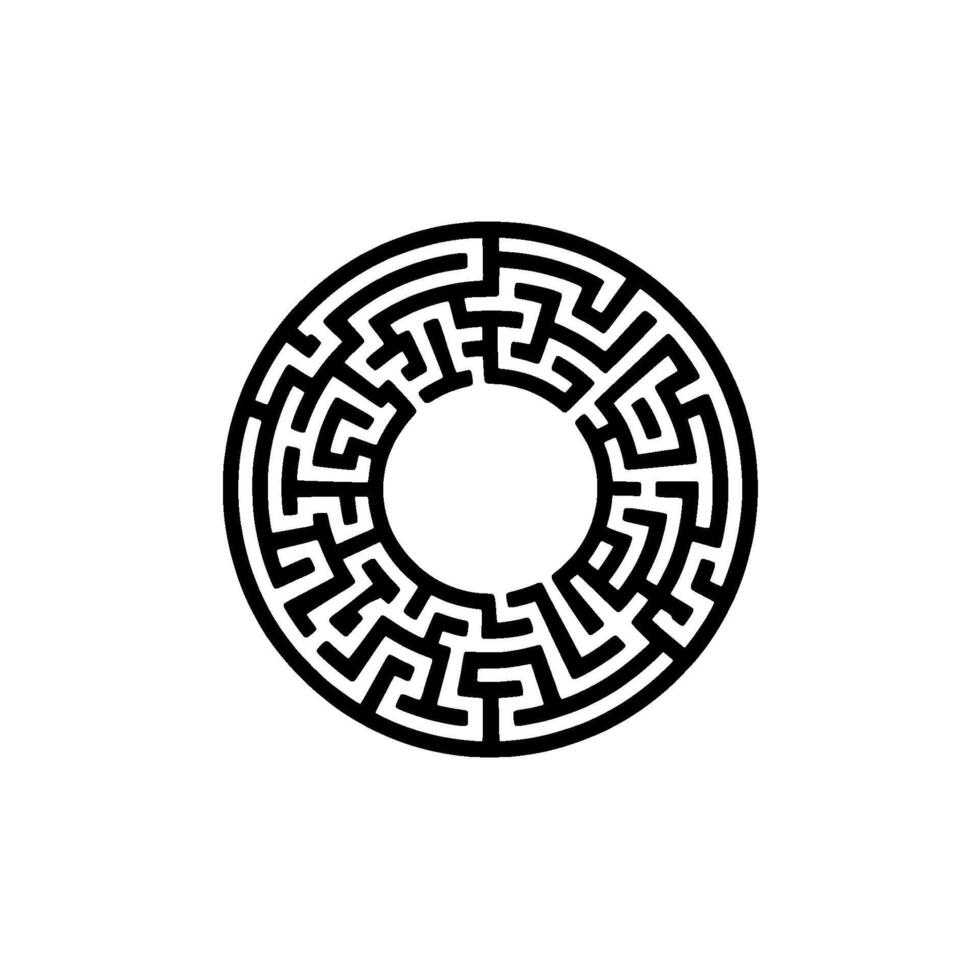 Circular Maze , Intricate , Minimalist Symbol vector