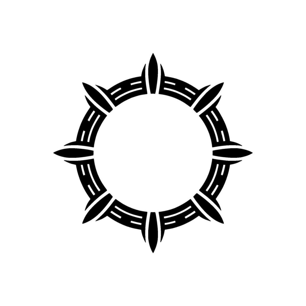 Geometric Tribal Ornament, Minimalist, Circular vector