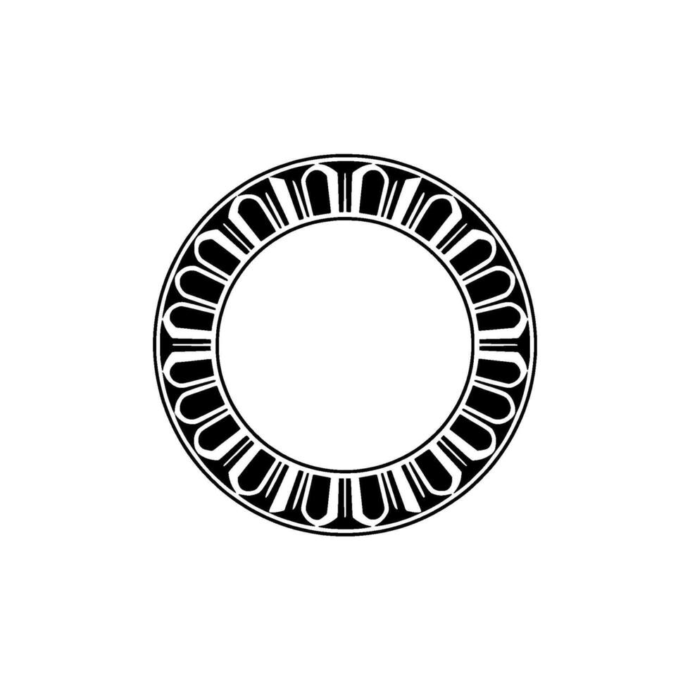 Geometric Circle Ornament, Minimalist , Circular Motif, Monochrome vector