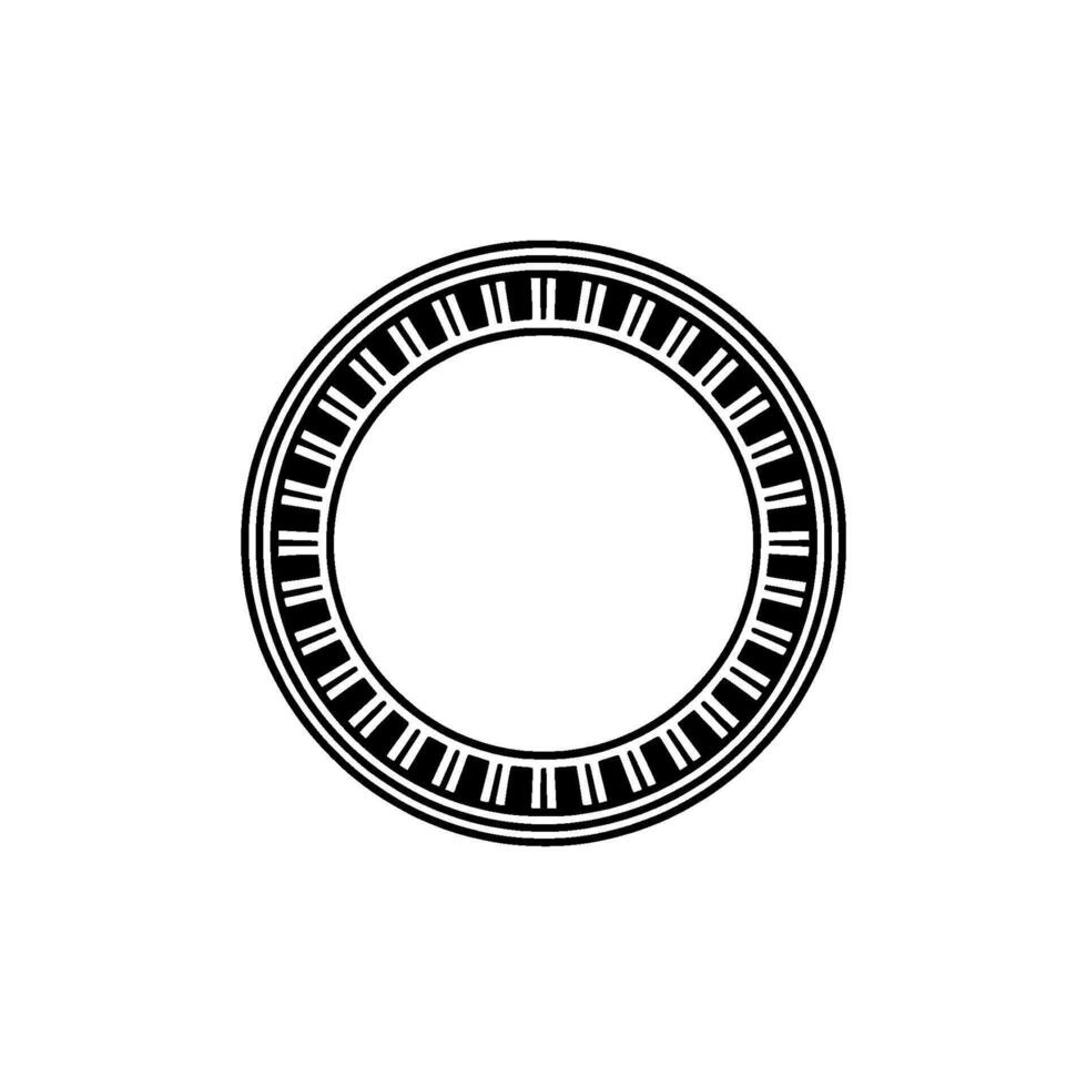 Minimalist Circular Emblem, Geometric , Modern - Monochrome vector