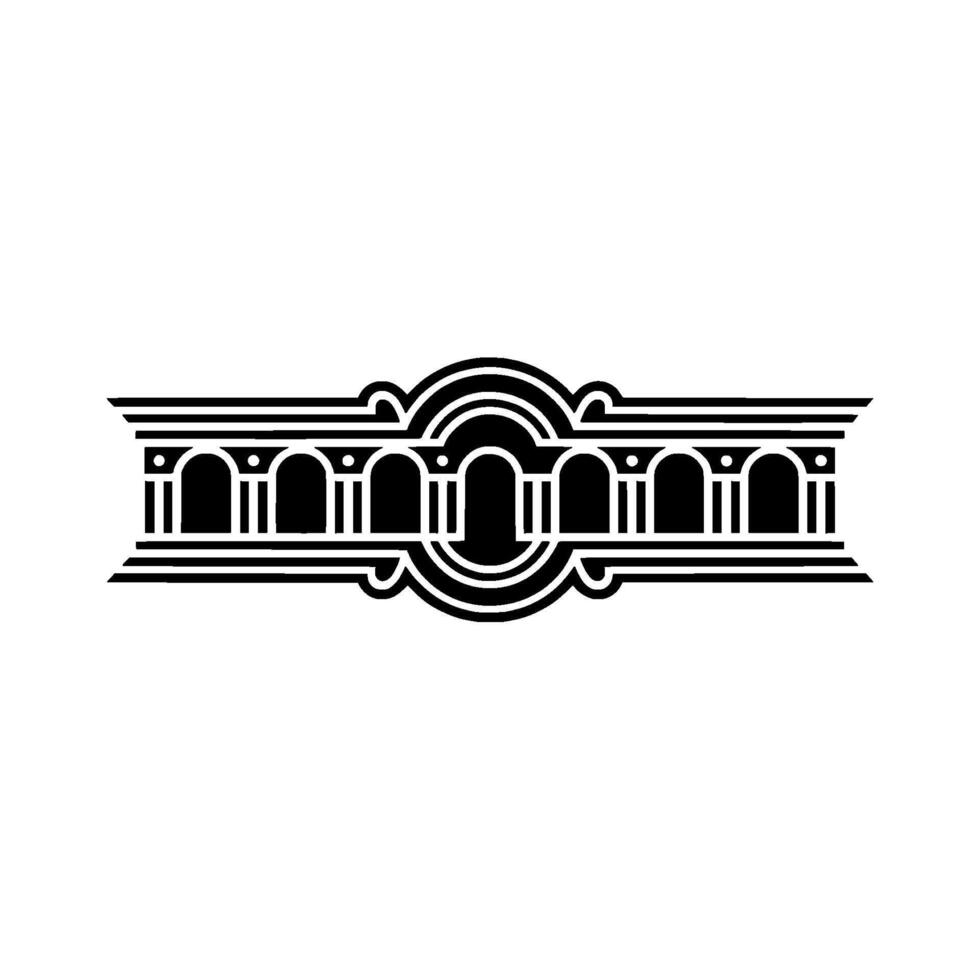 Art Deco Architectural Ornament, Minimalist vector