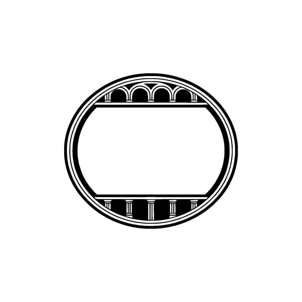 Classical Oval Frame, Architectural Detail, Minimalist vector