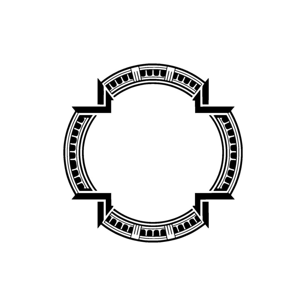 Geometric Deco Frame, Minimalist , Circular Ornamentation vector