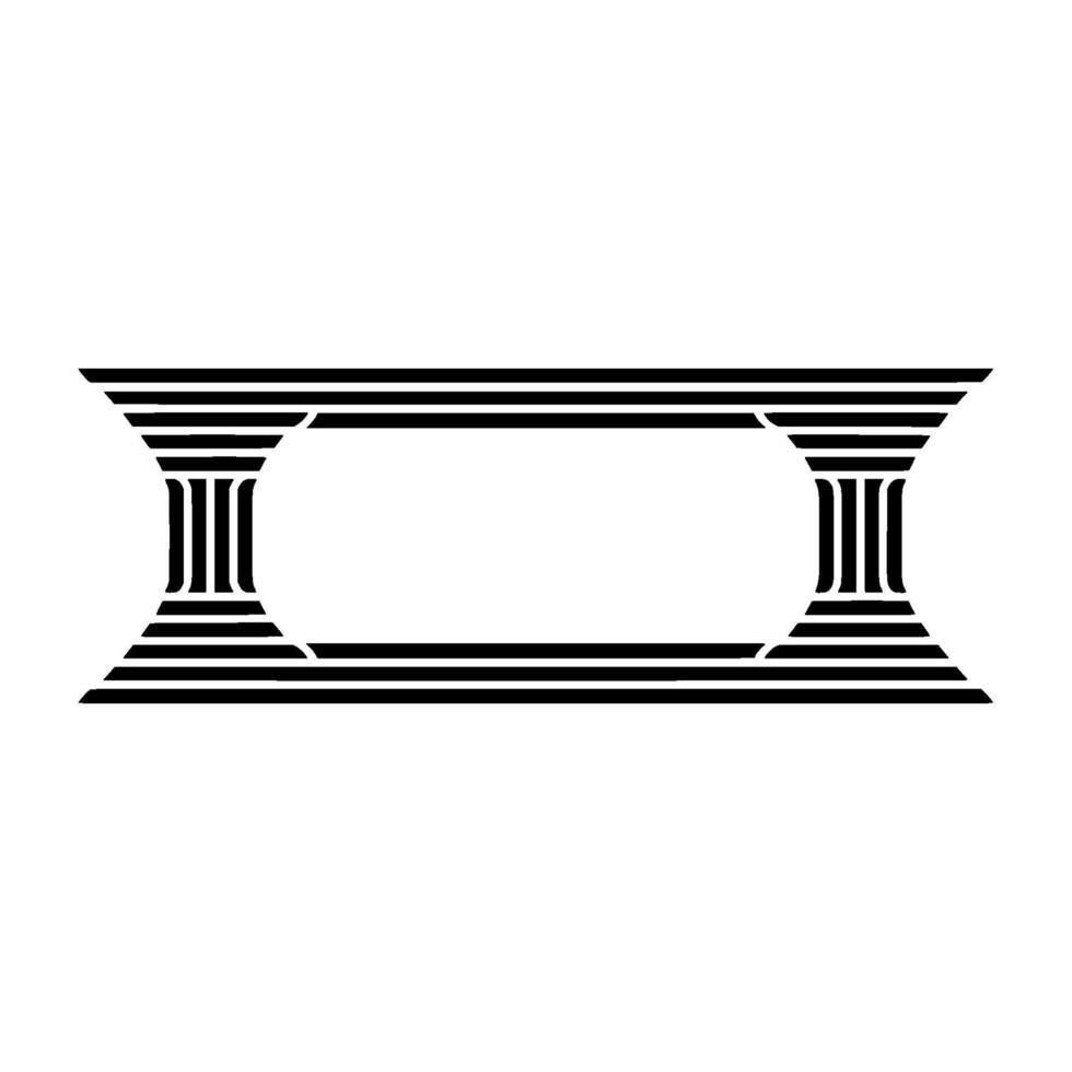 Geometric Temple Frame, Minimalist, Lines vector