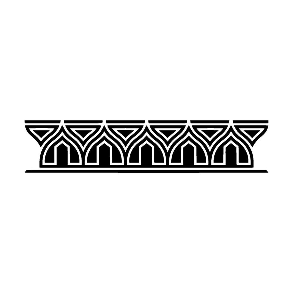 Geometric Deco Border, Stylized Art Nouveau Ornament, Linear vector