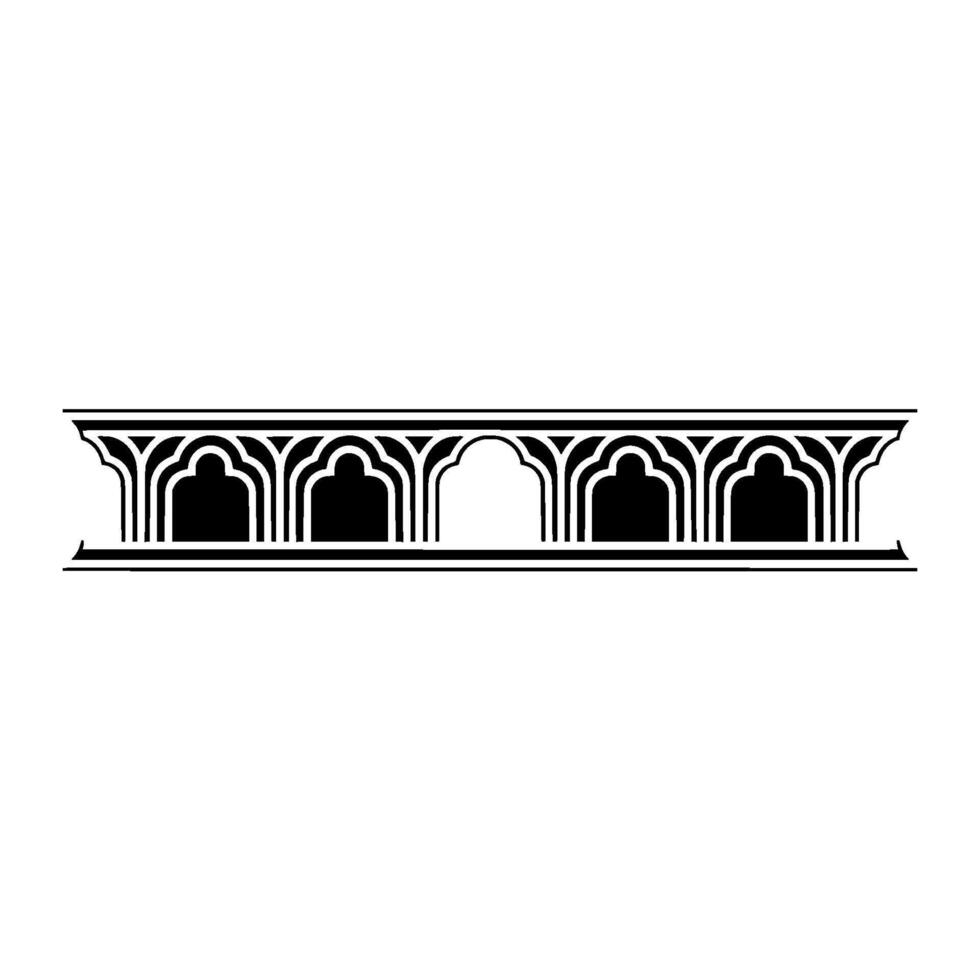 Gothic Arch Ornament, Vintage Border, Linear vector