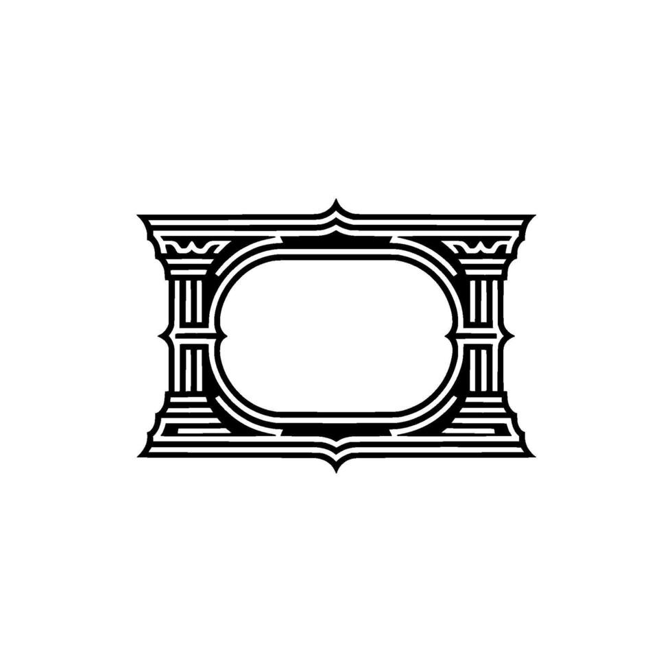Art Deco Frame, Elegant Border, Vintage , Minimalist, Monochrome vector
